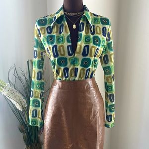 Art Deco Quarter Zip Top